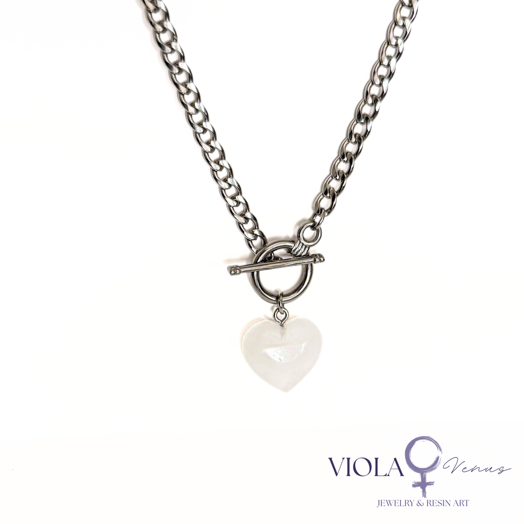 Clarity Frequency - Clear Quartz Heart Necklace