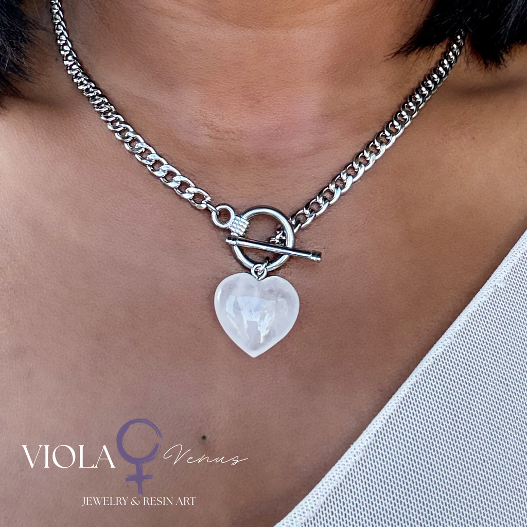 Clarity Frequency - Clear Quartz Heart Necklace