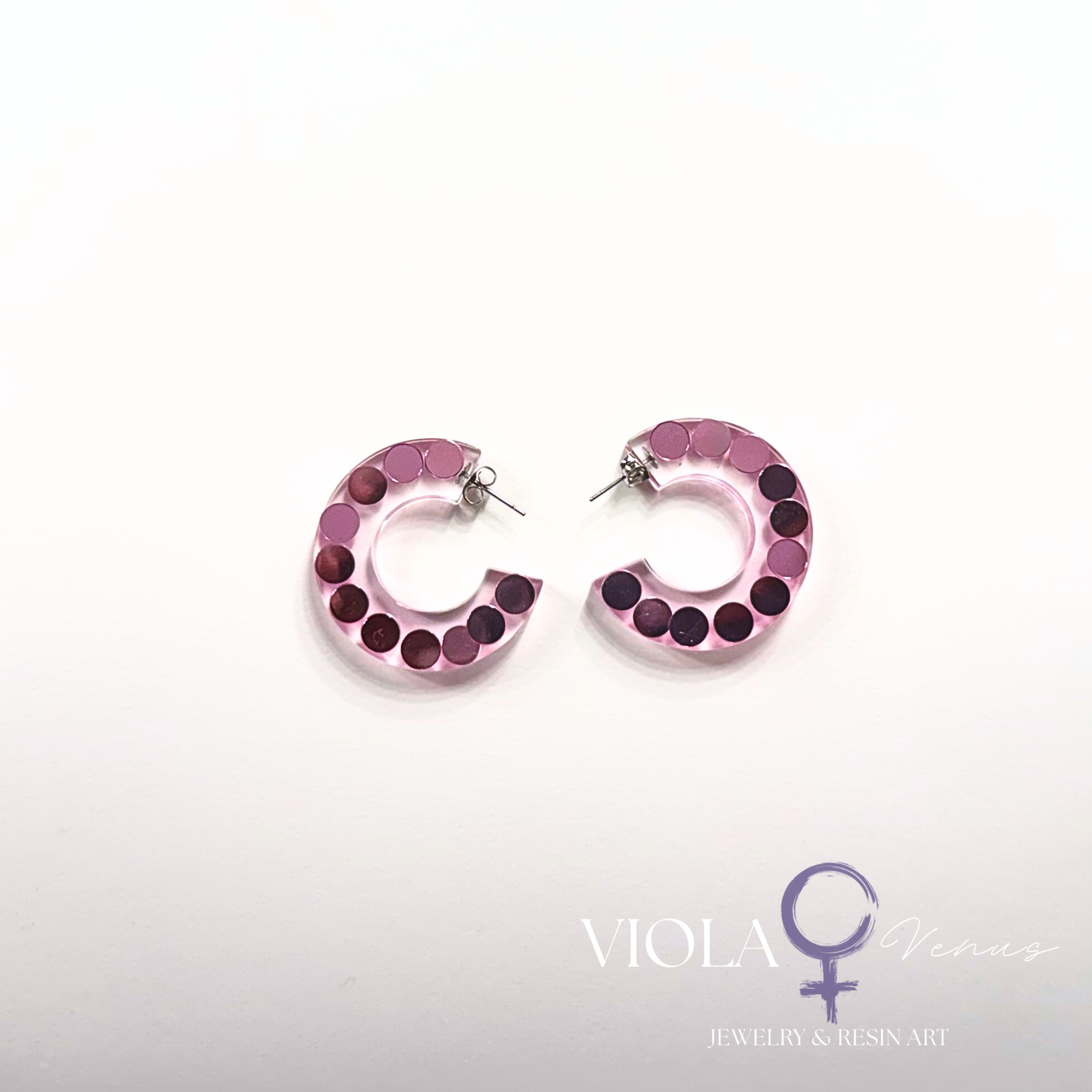 Cosmic Confetti – Iridescent Resin Hoop Earrings