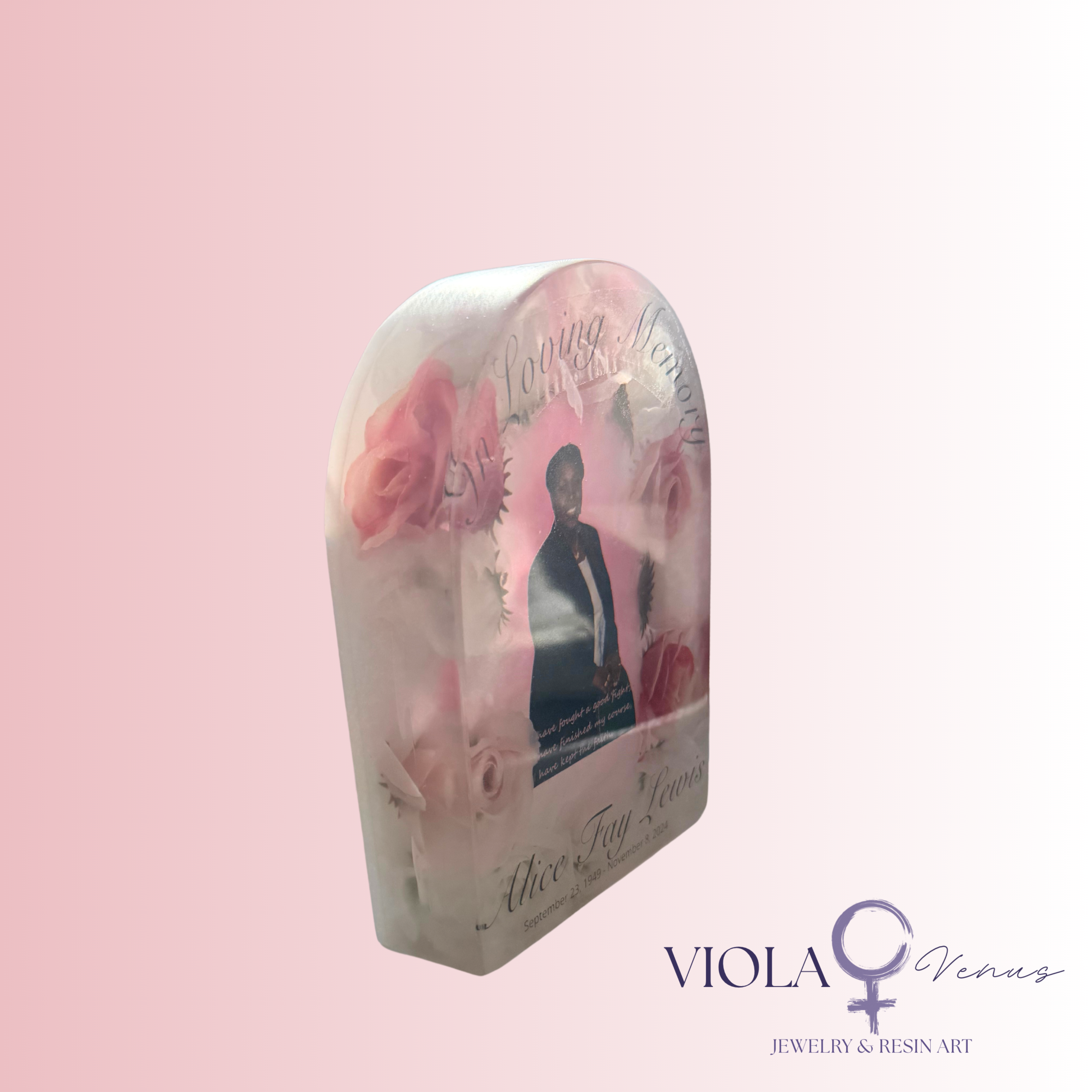 Custom Memorial Resin Arch – Personalized Floral & Photo Tribute (Made to Order)