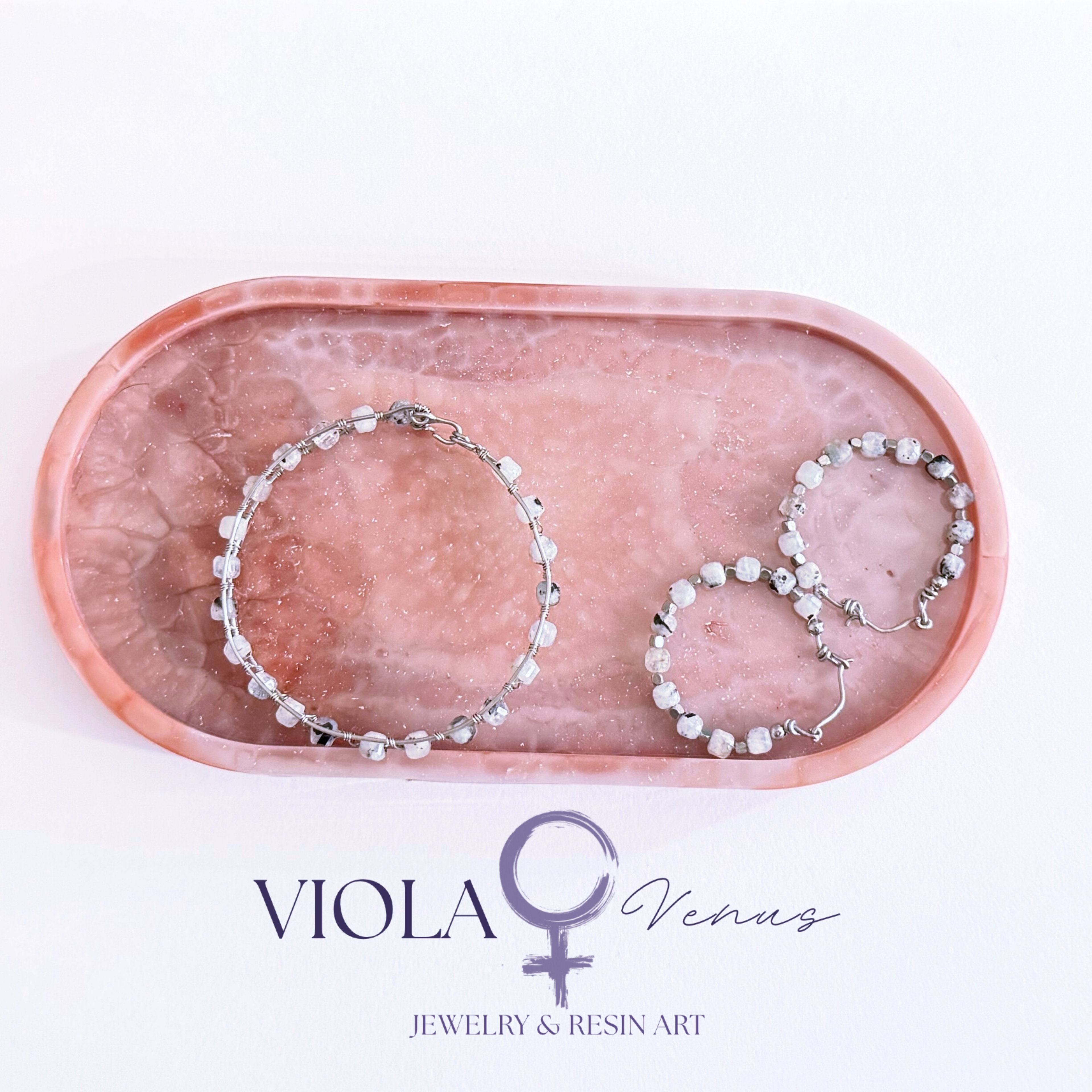 Lunar Current – Rainbow Moonstone Hoop Earrings