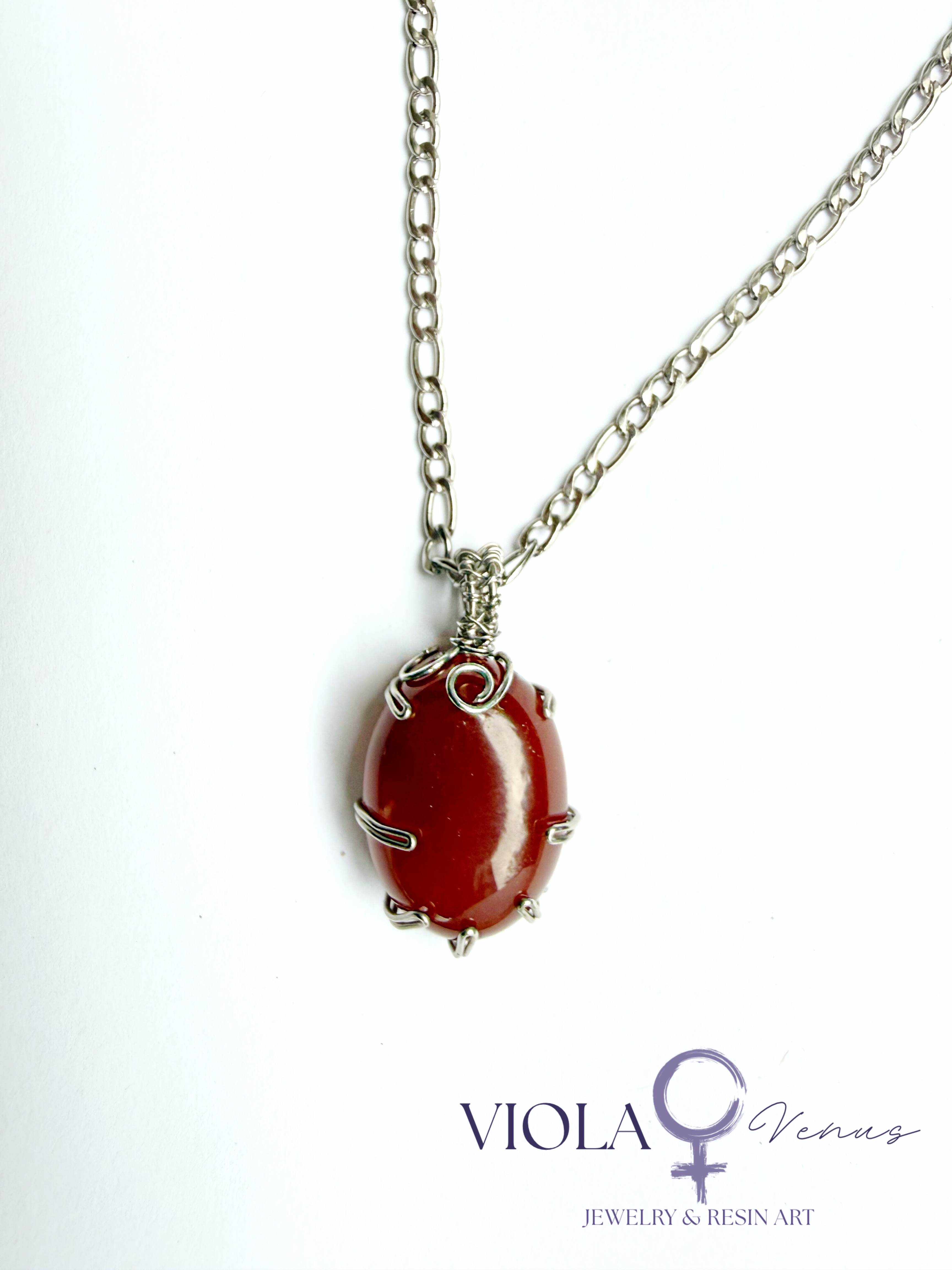 Vital Current - Carnelian Fire Pendant Necklace