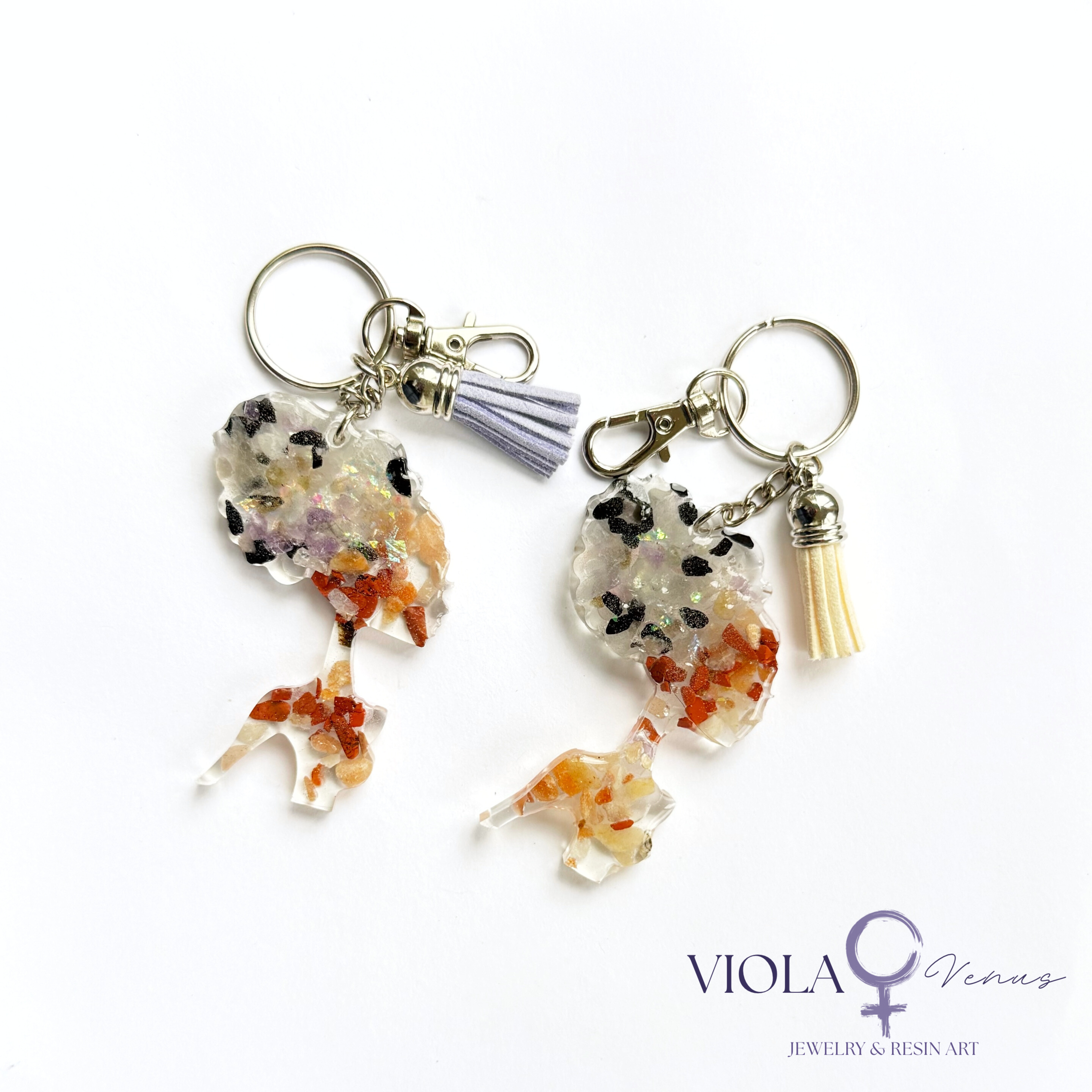 Solar Muse – Crystal Afro Goddess Keychain