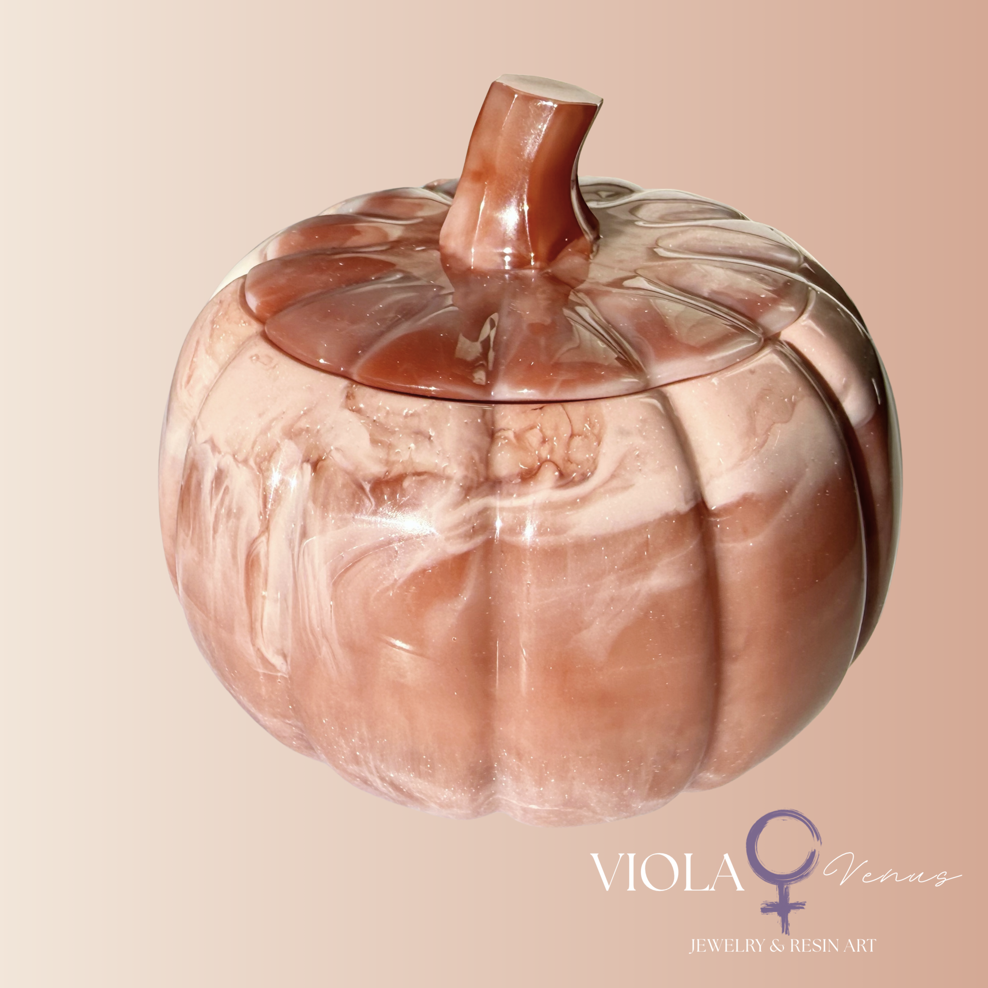 Harvest Glow – Hand Poured Resin Pumpkin Jar