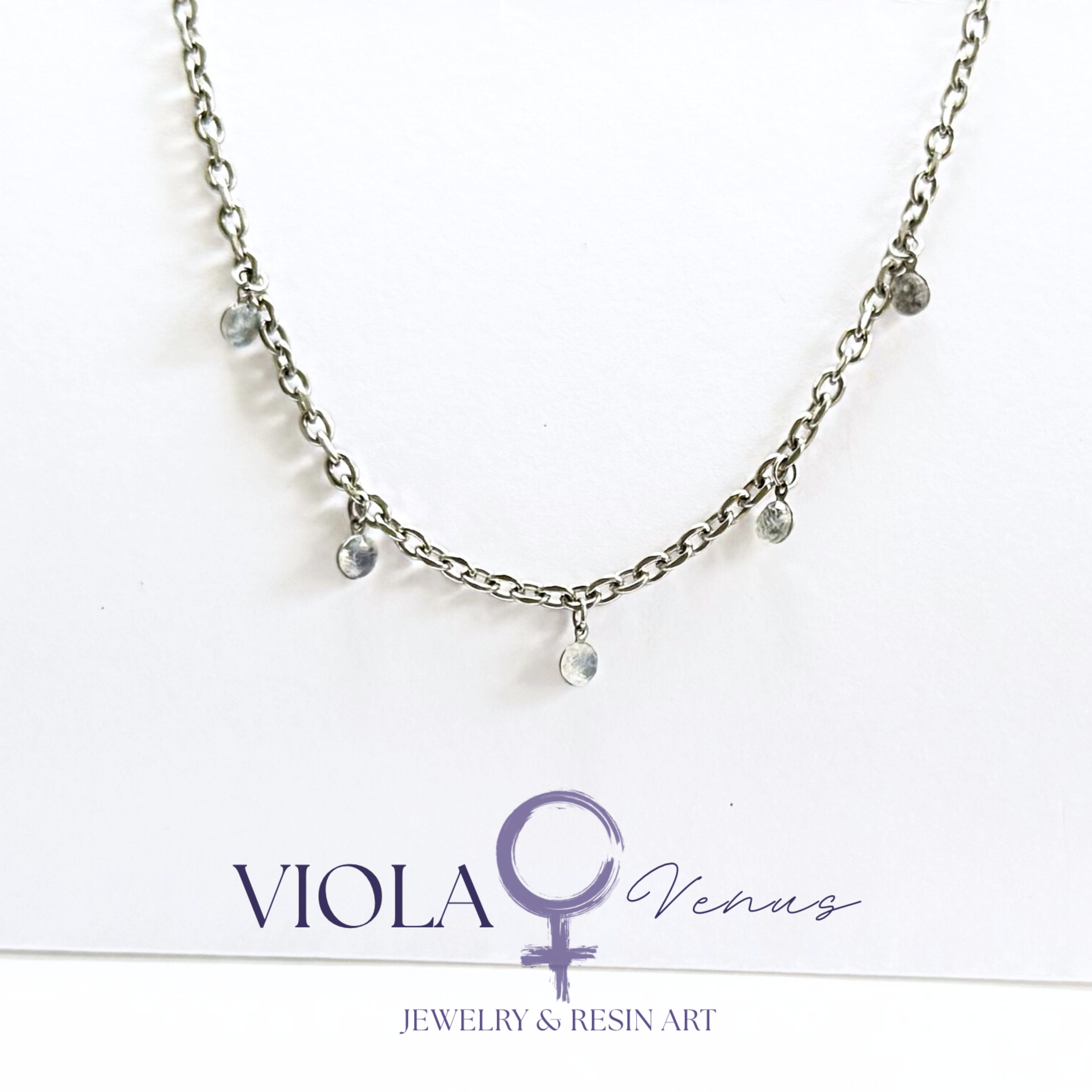 Lunar Whisper – Rainbow Moonstone Charm Necklace