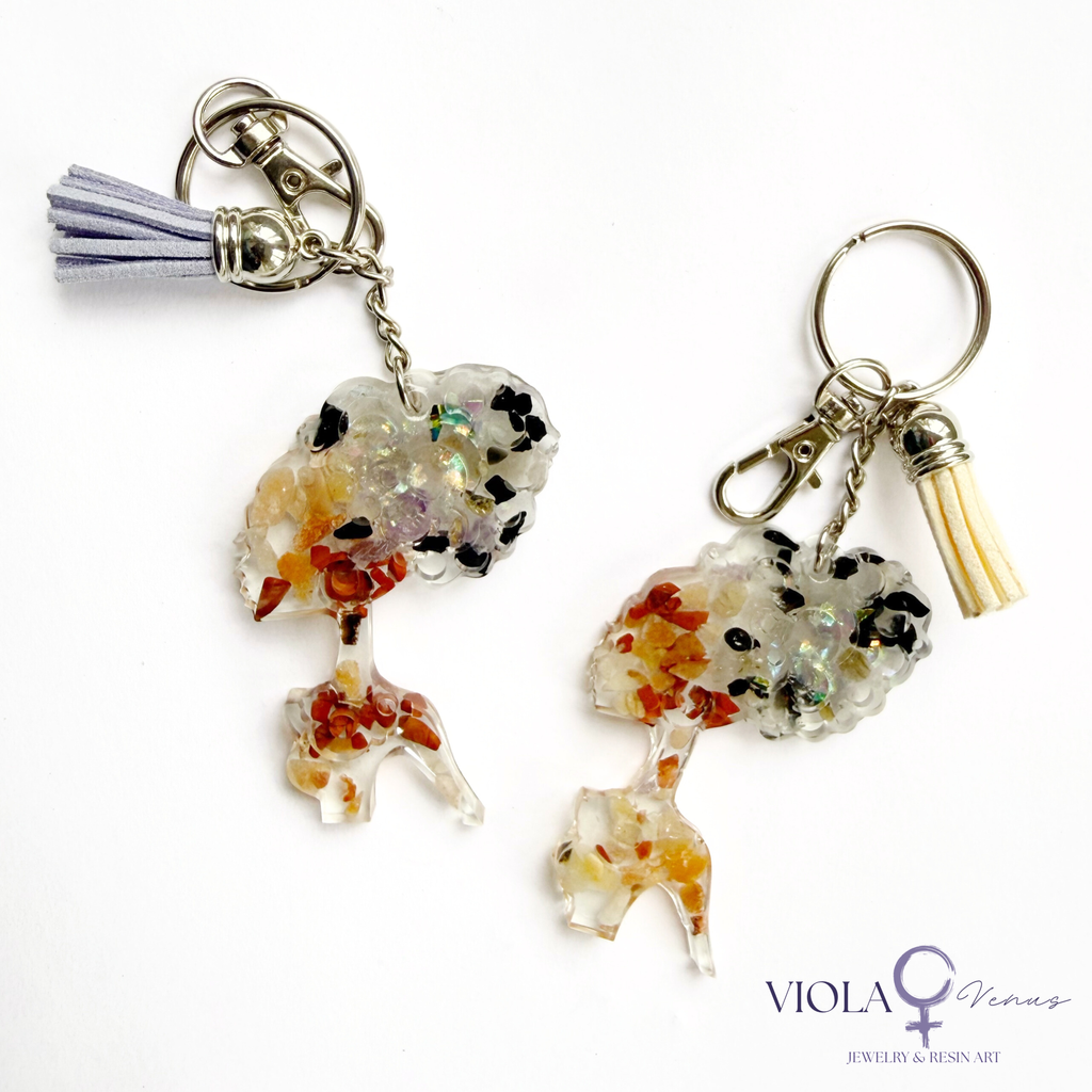 Solar Muse – Crystal Afro Goddess Keychain
