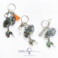 Lunar Muse – Moonstone & Tourmaline Afro Goddess Keychain