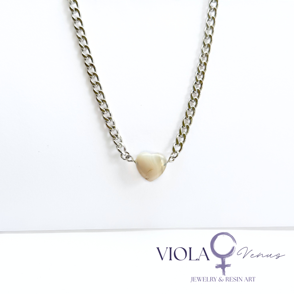 Quiet Current - White Agate Peace & Balance Adjustable Necklace