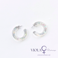 Aurora Arc – Iridescent Resin Hoop Earrings