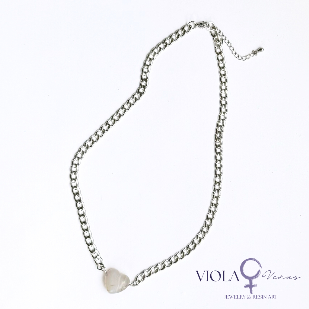 Quiet Current - White Agate Peace & Balance Adjustable Necklace