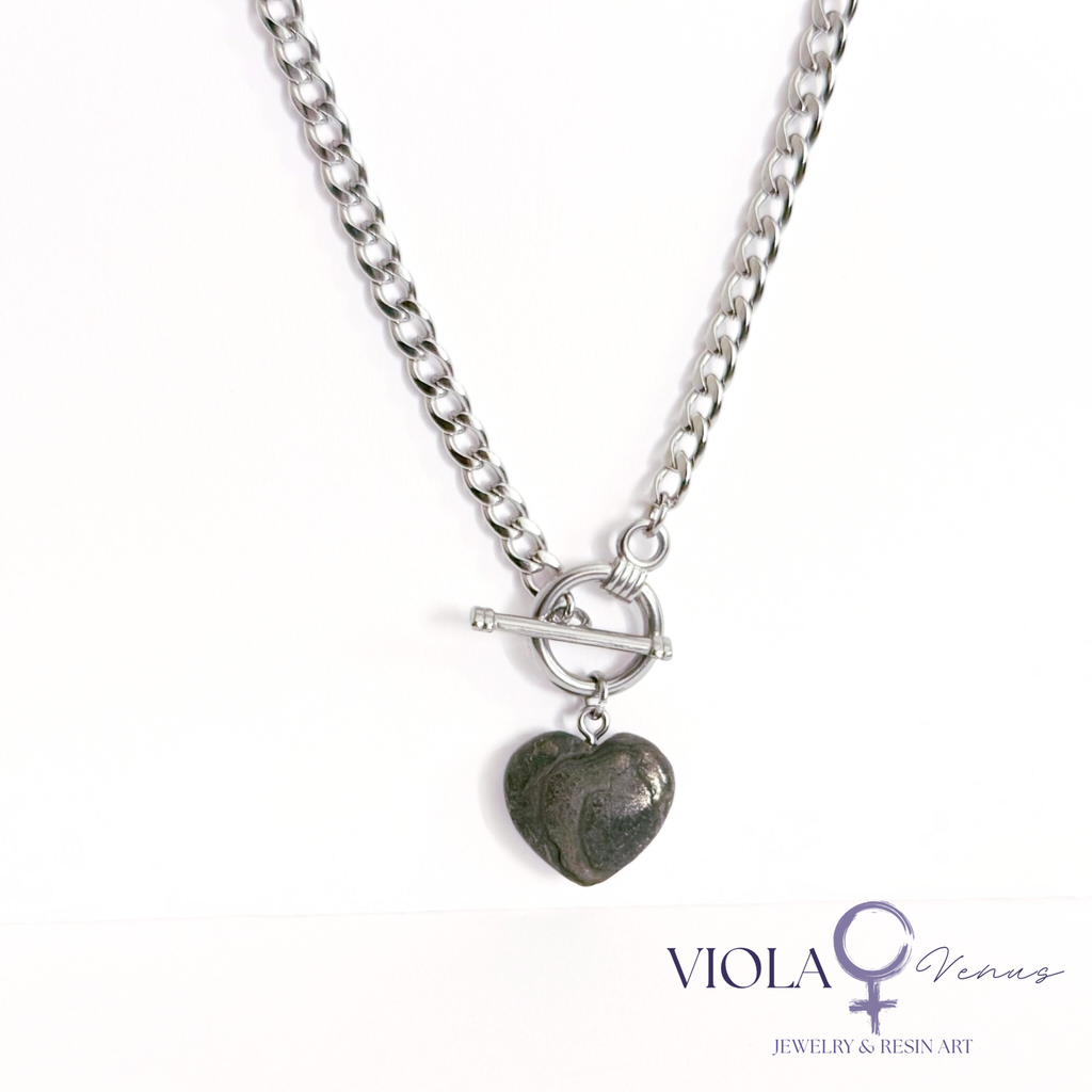 Solar Pulse - Pyrite Heart Necklace