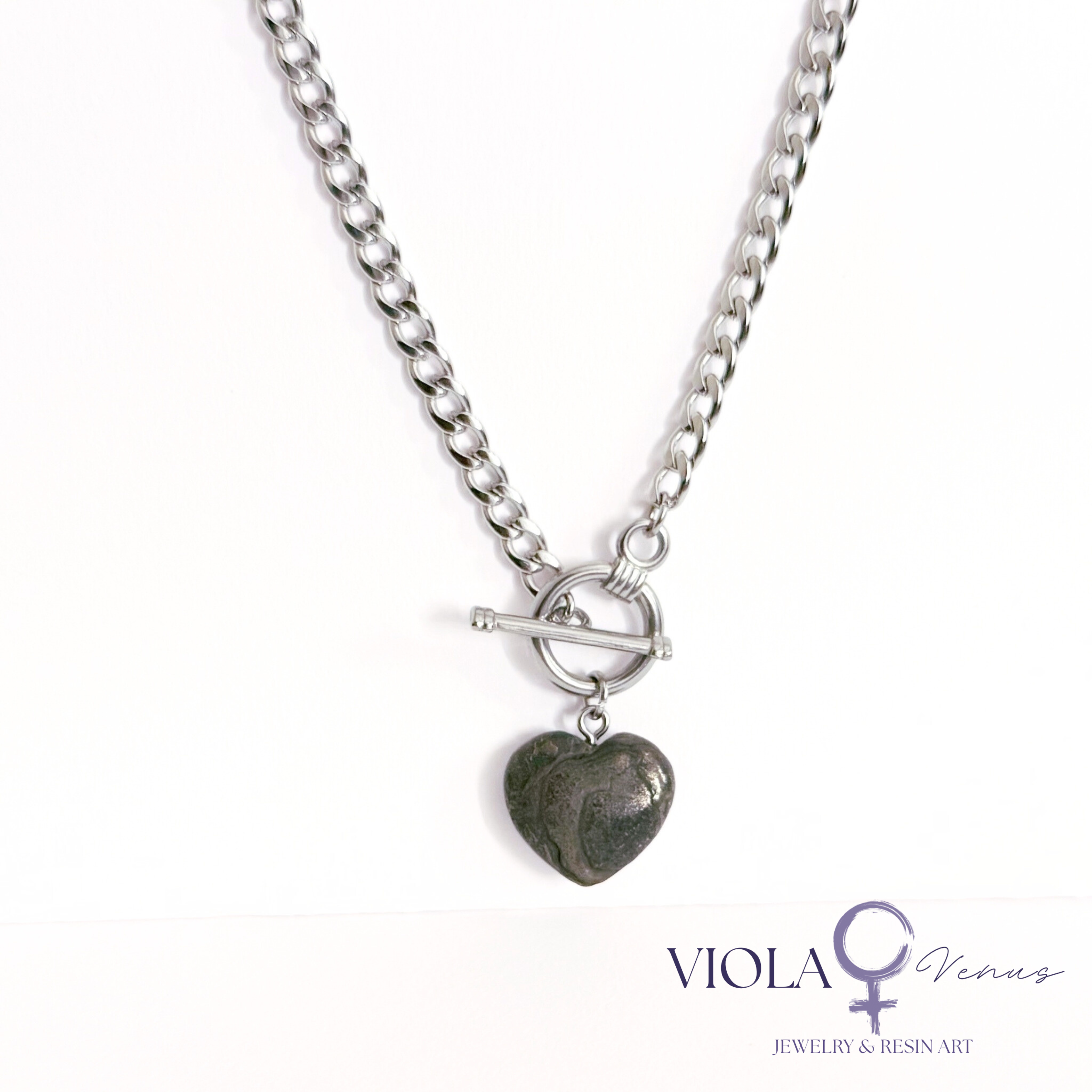 Solar Pulse - Pyrite Heart Necklace