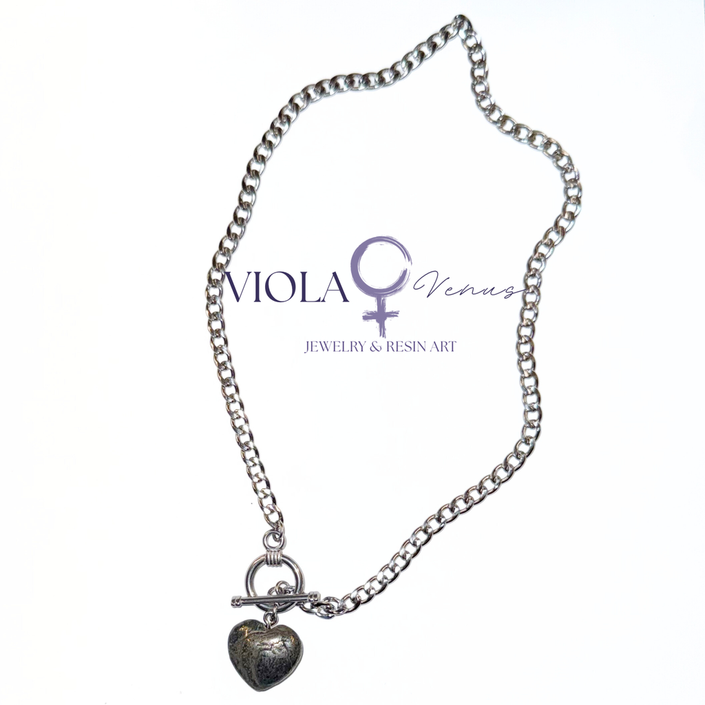 Solar Pulse - Pyrite Heart Necklace