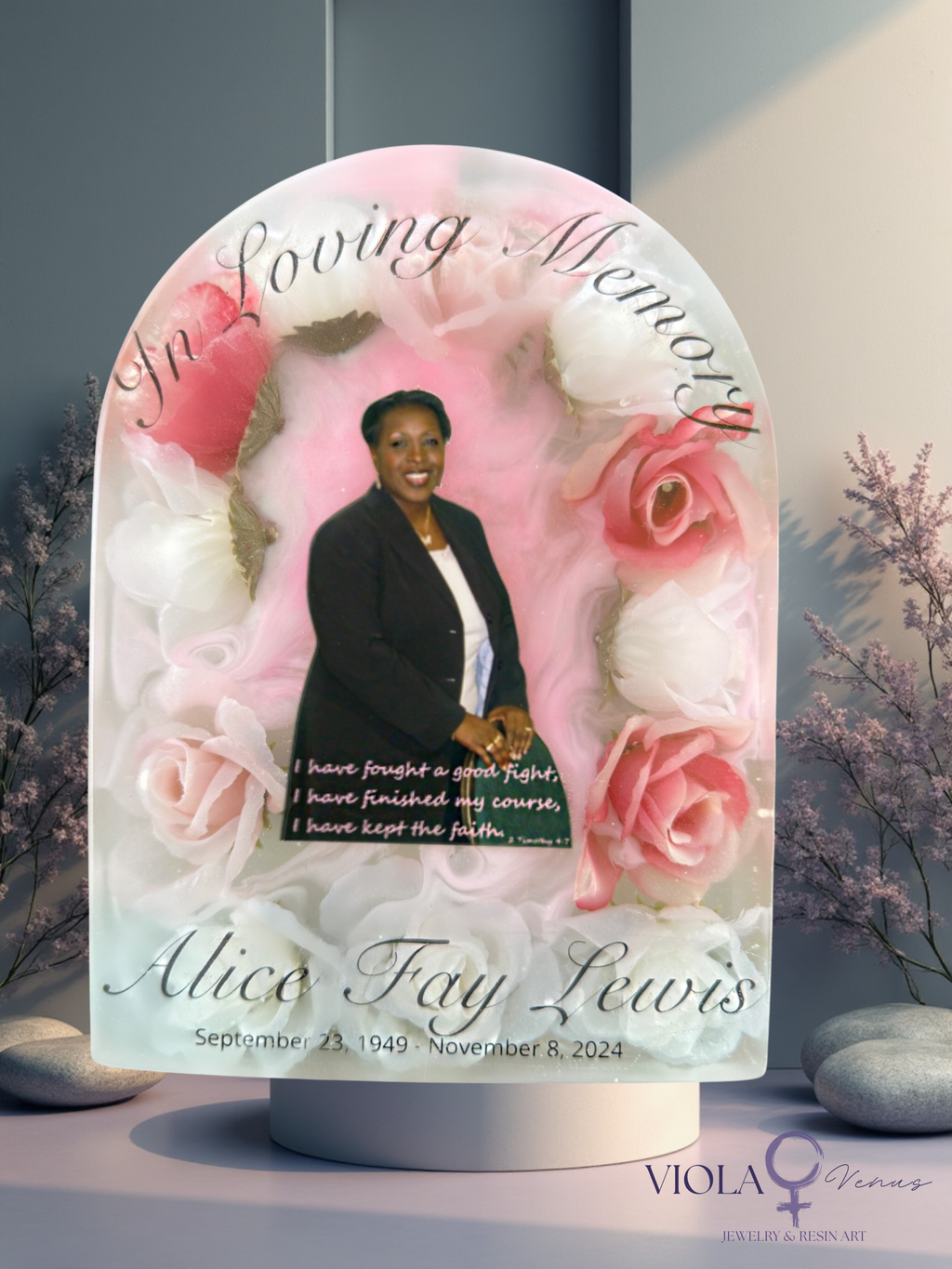 Custom Memorial Resin Arch – Personalized Floral & Photo Tribute (Made to Order)